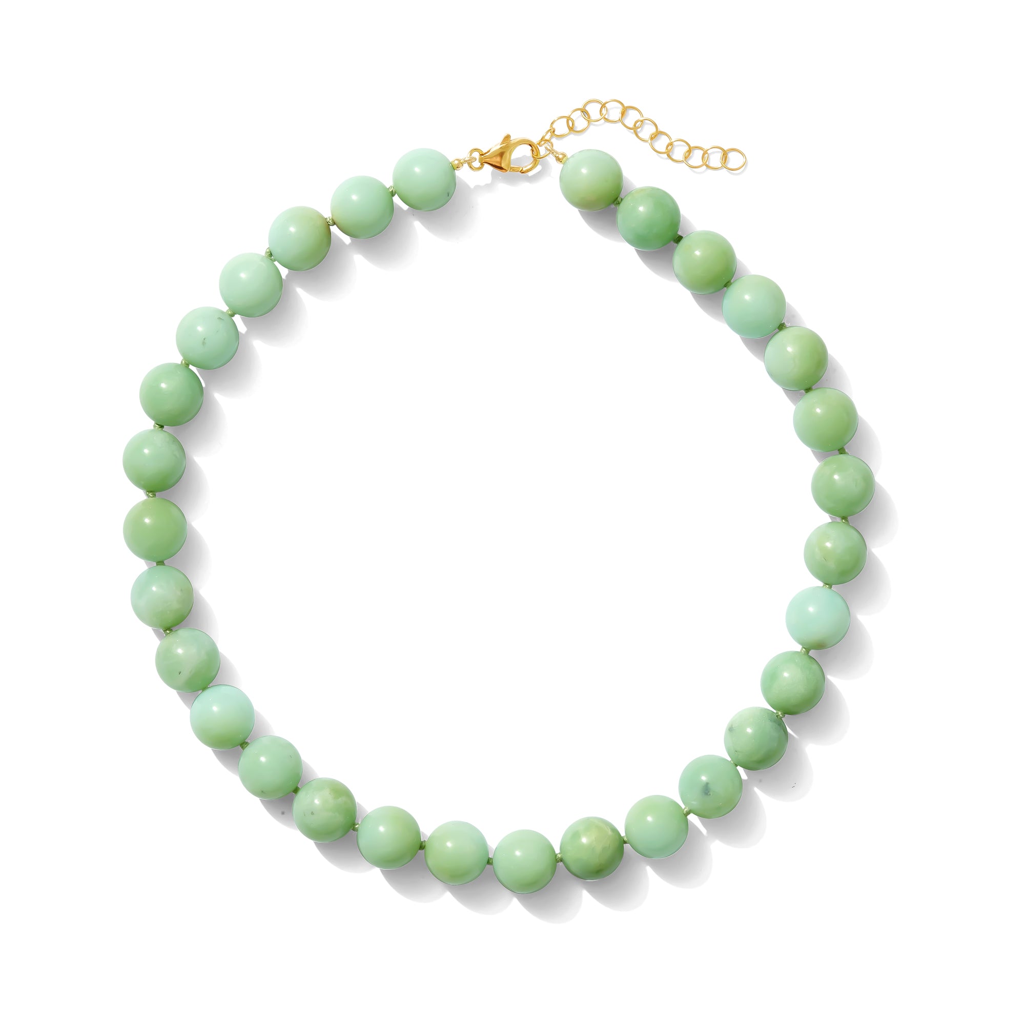 chrysoprase round beads - large