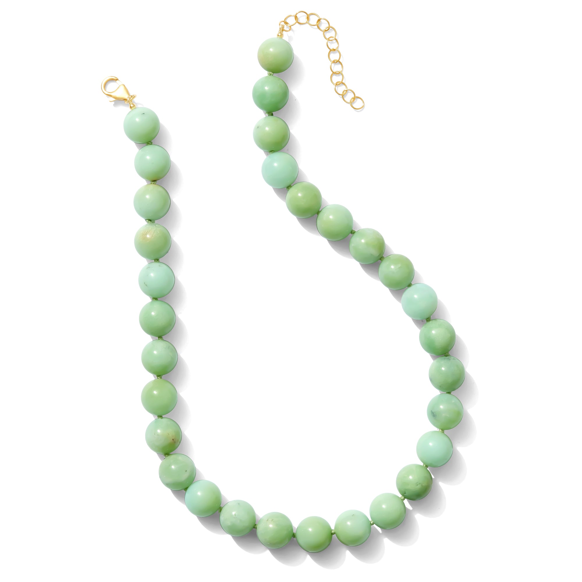 chrysoprase round beads - large