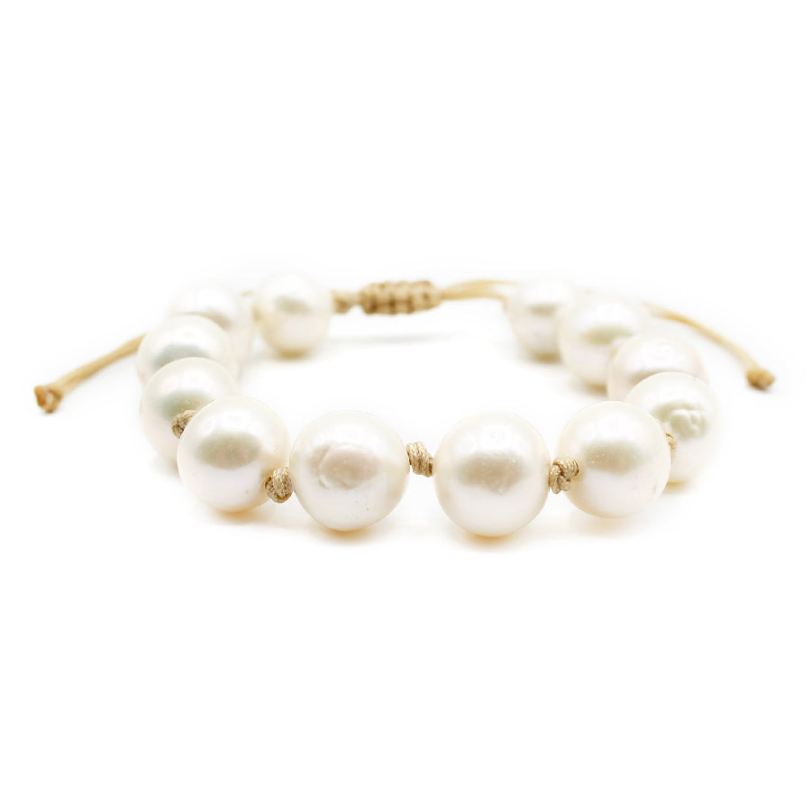 knotted nylon edison pearl bracelet