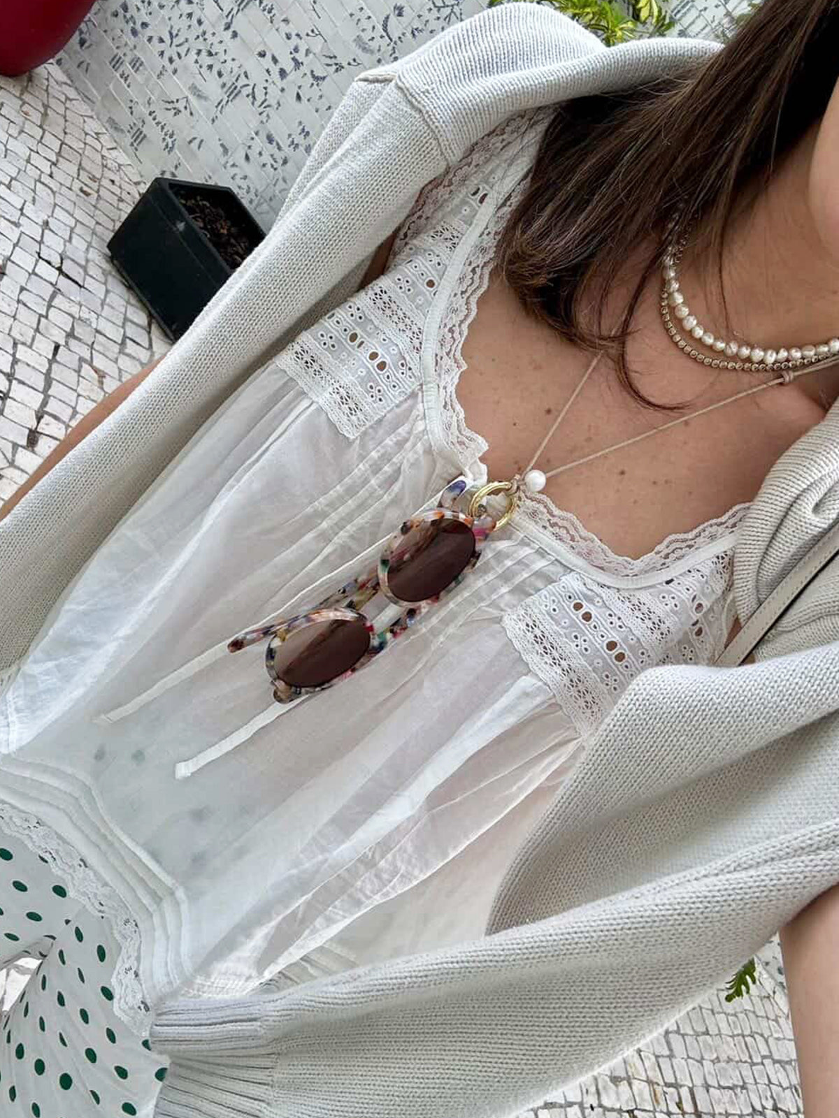 pearl link glasses cord necklace