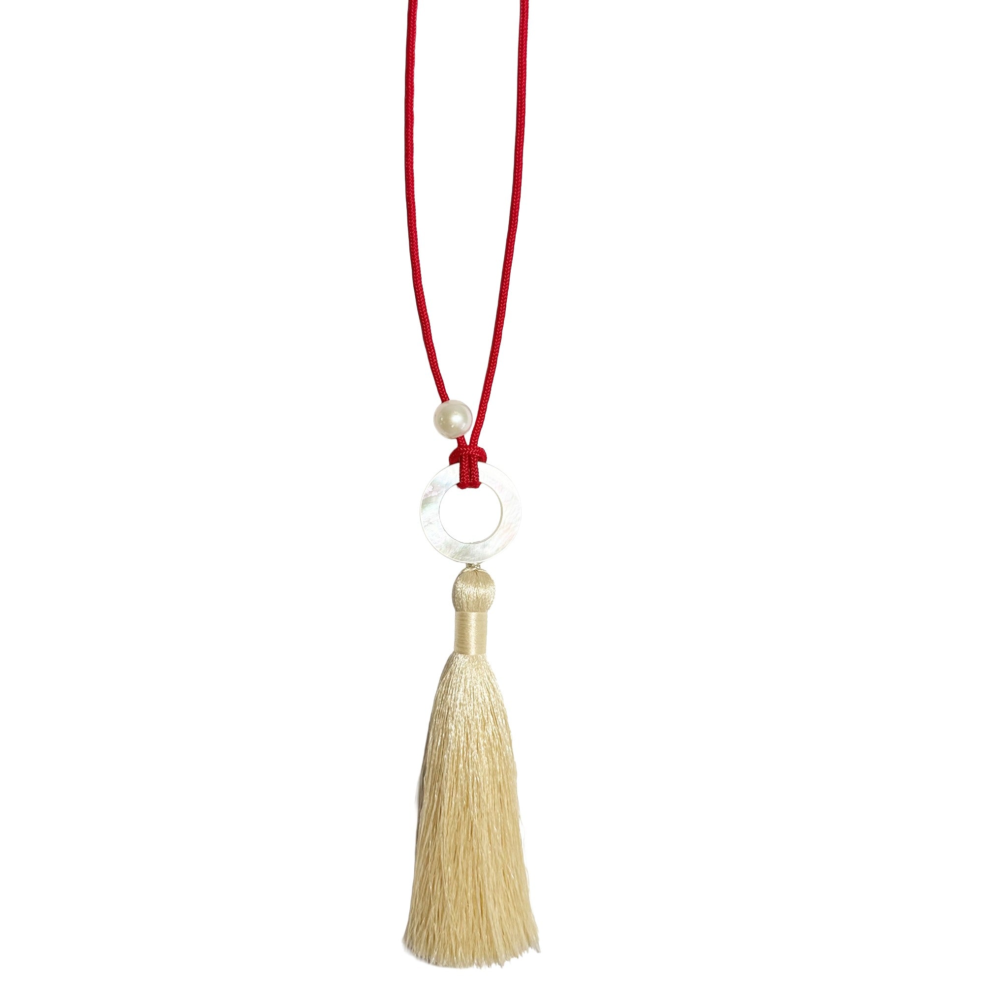 mother-of-pearl ring & silky tassel