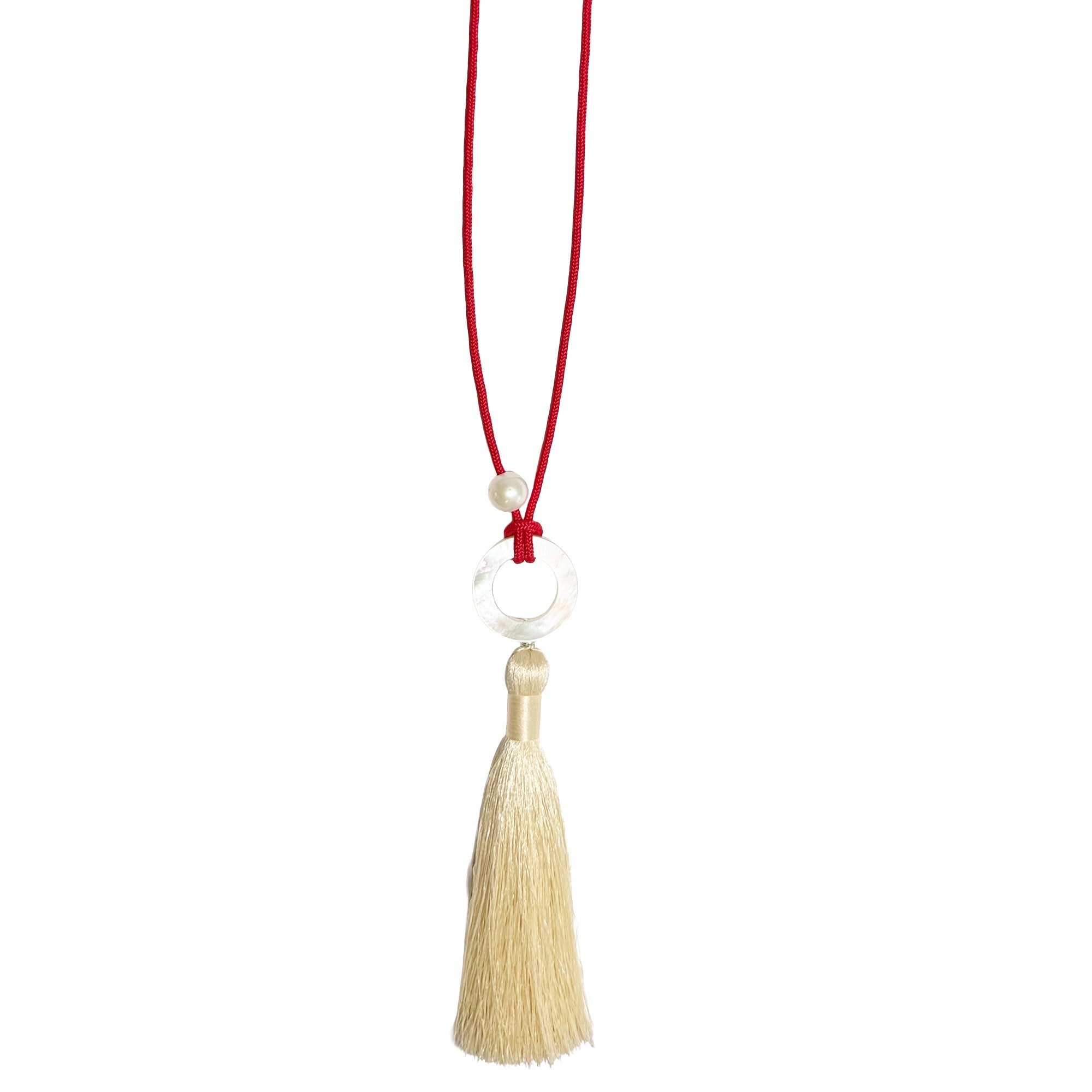 mother-of-pearl ring & silky tassel