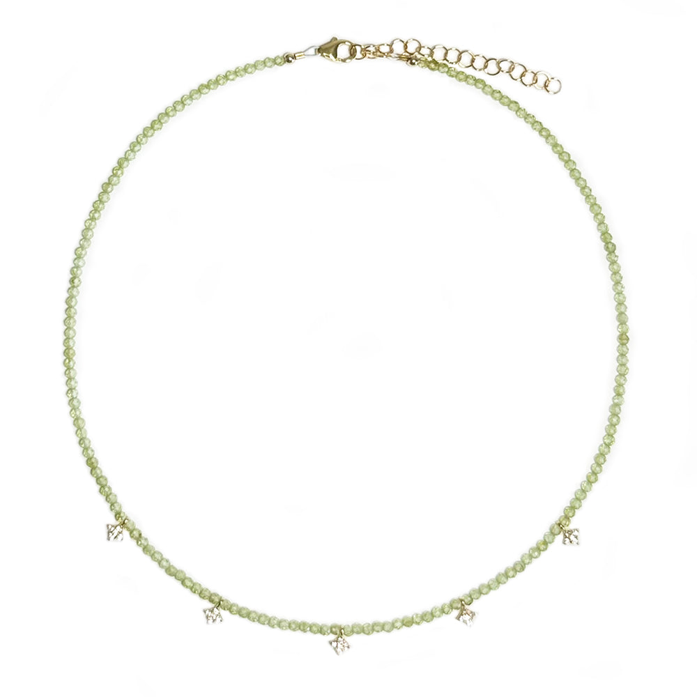 peridot & pave diamond shape drops