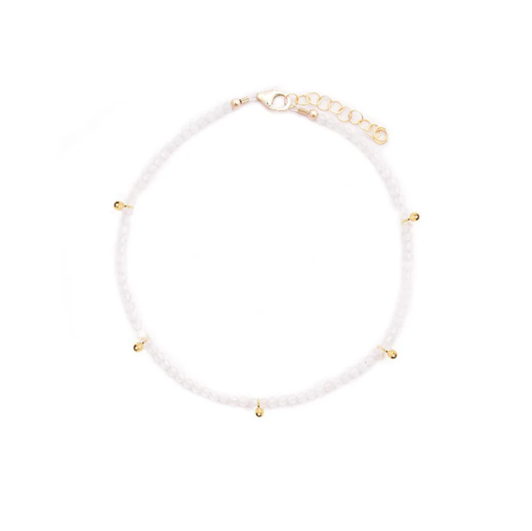 moonstone & gold drops anklet