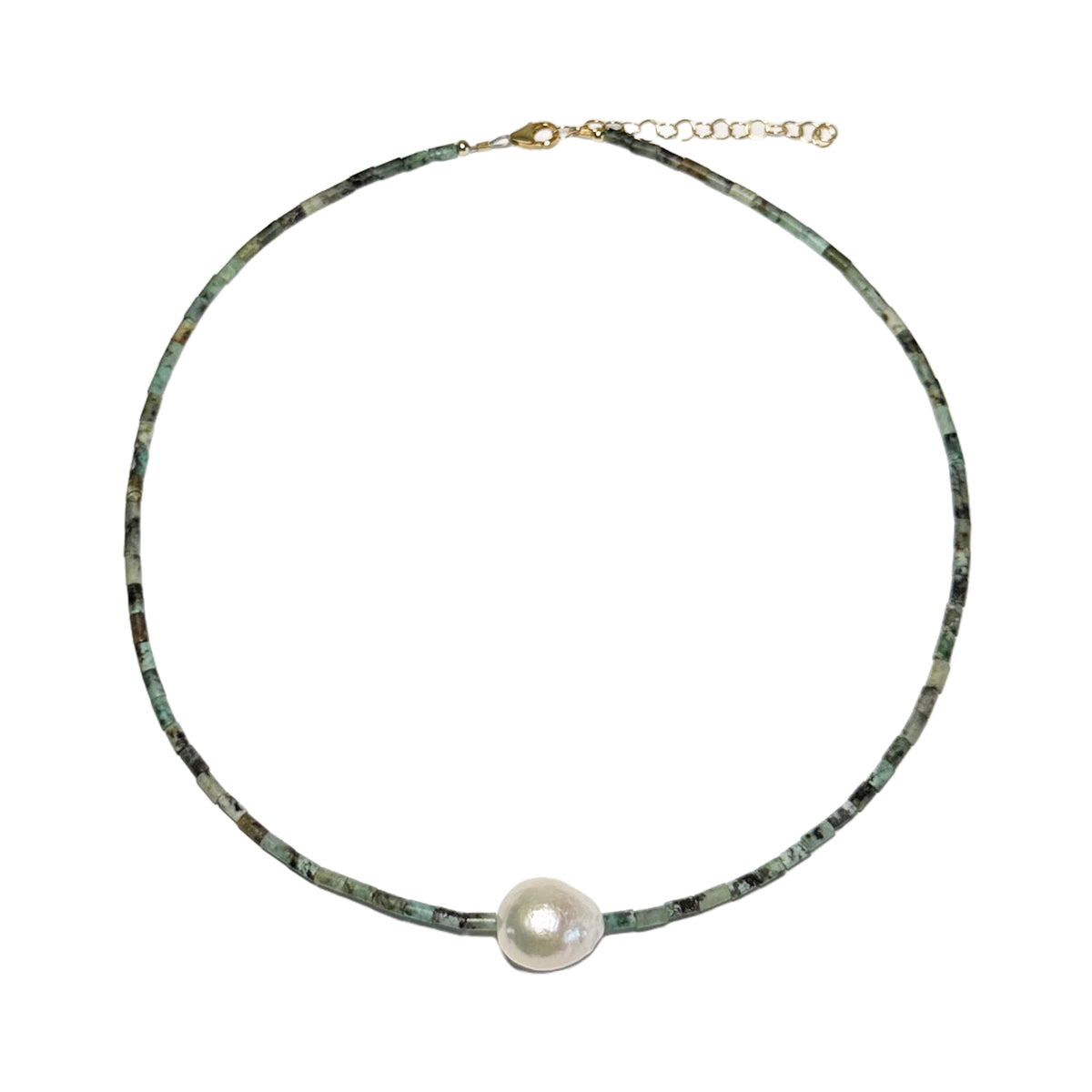 african turquoise tube beads & pearl