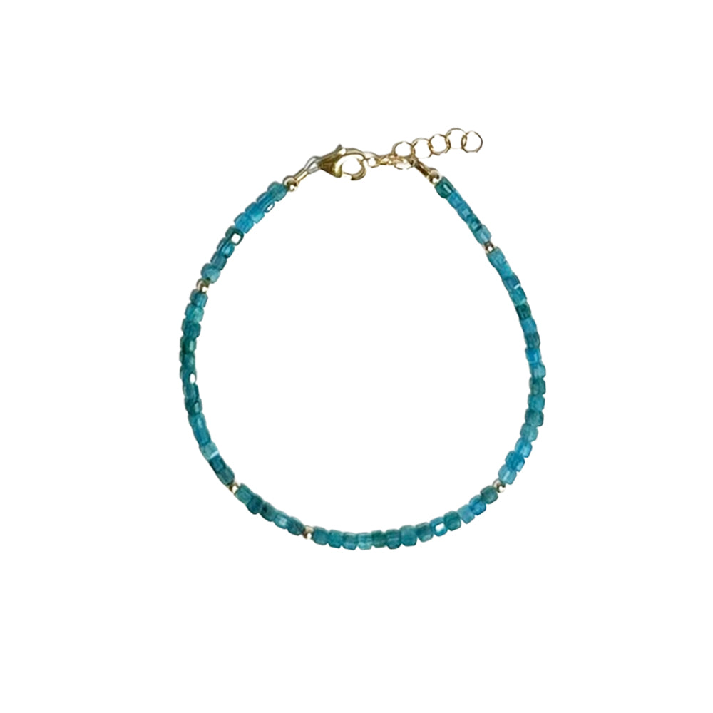 Apatite Cube Beads Bracelet
