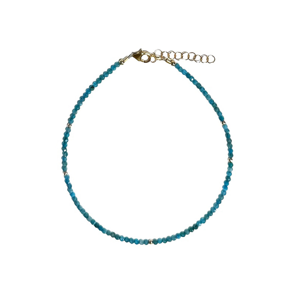 apatite & gold beads anklet