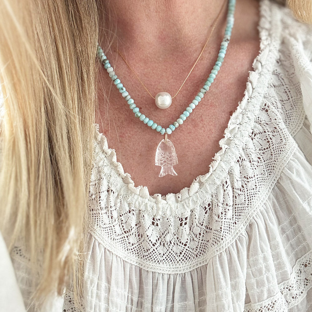 larimar rondelle beads