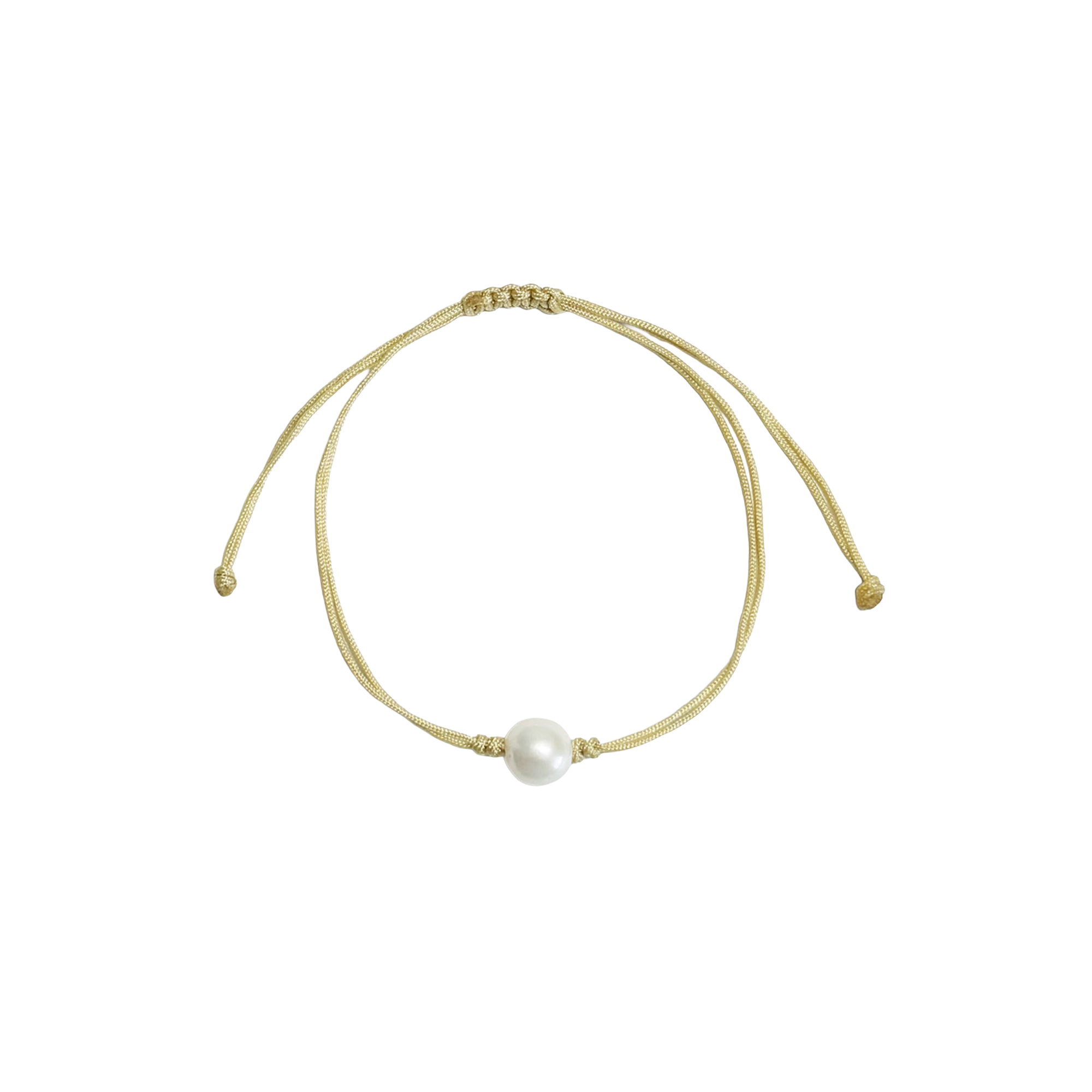 white edison pearl nylon anklet