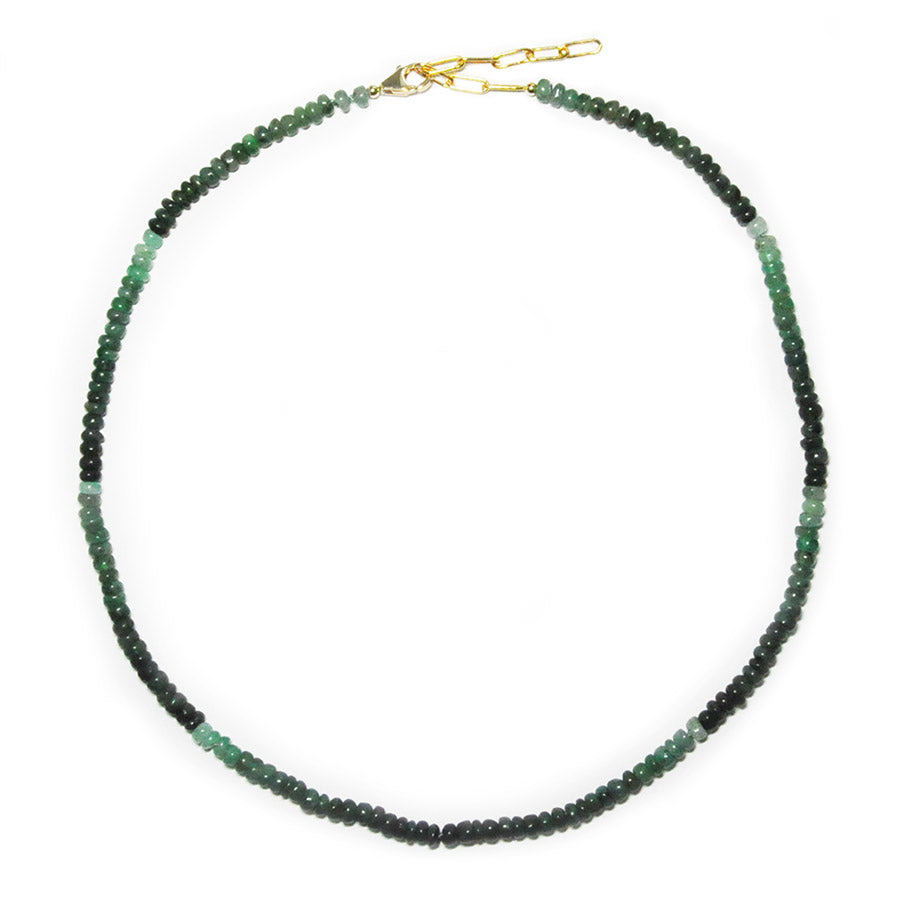 ombre emerald rondelle necklace