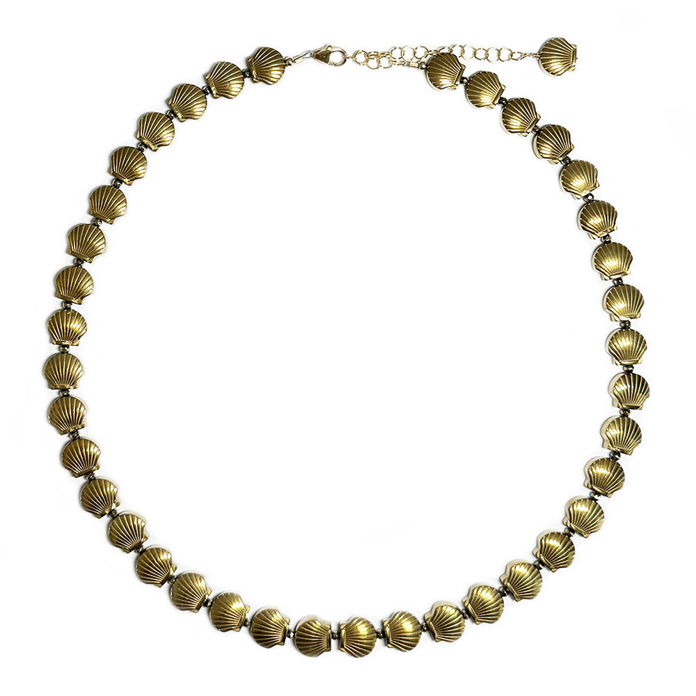 gold seashells necklace