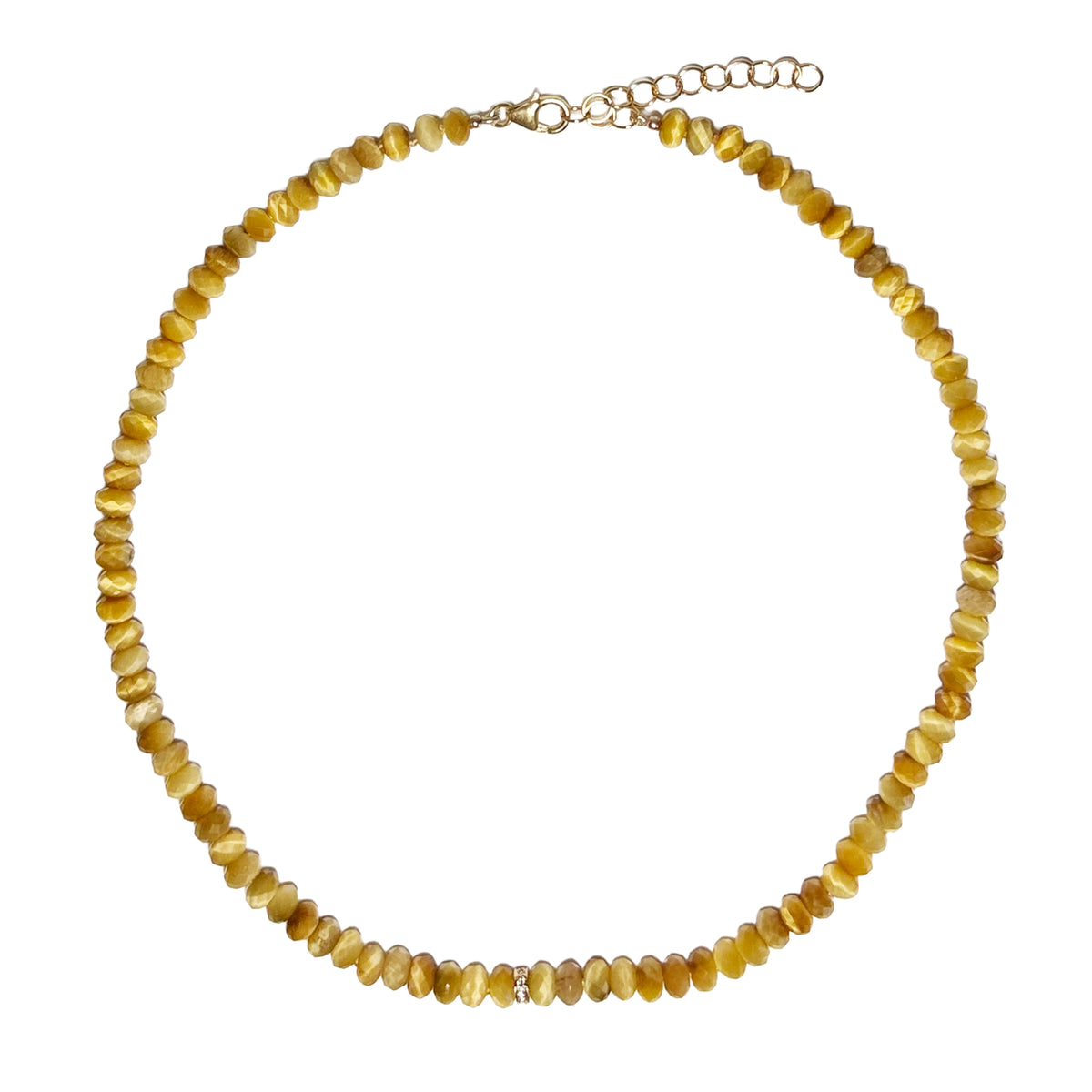 gold tiger's eye & pave rondelle