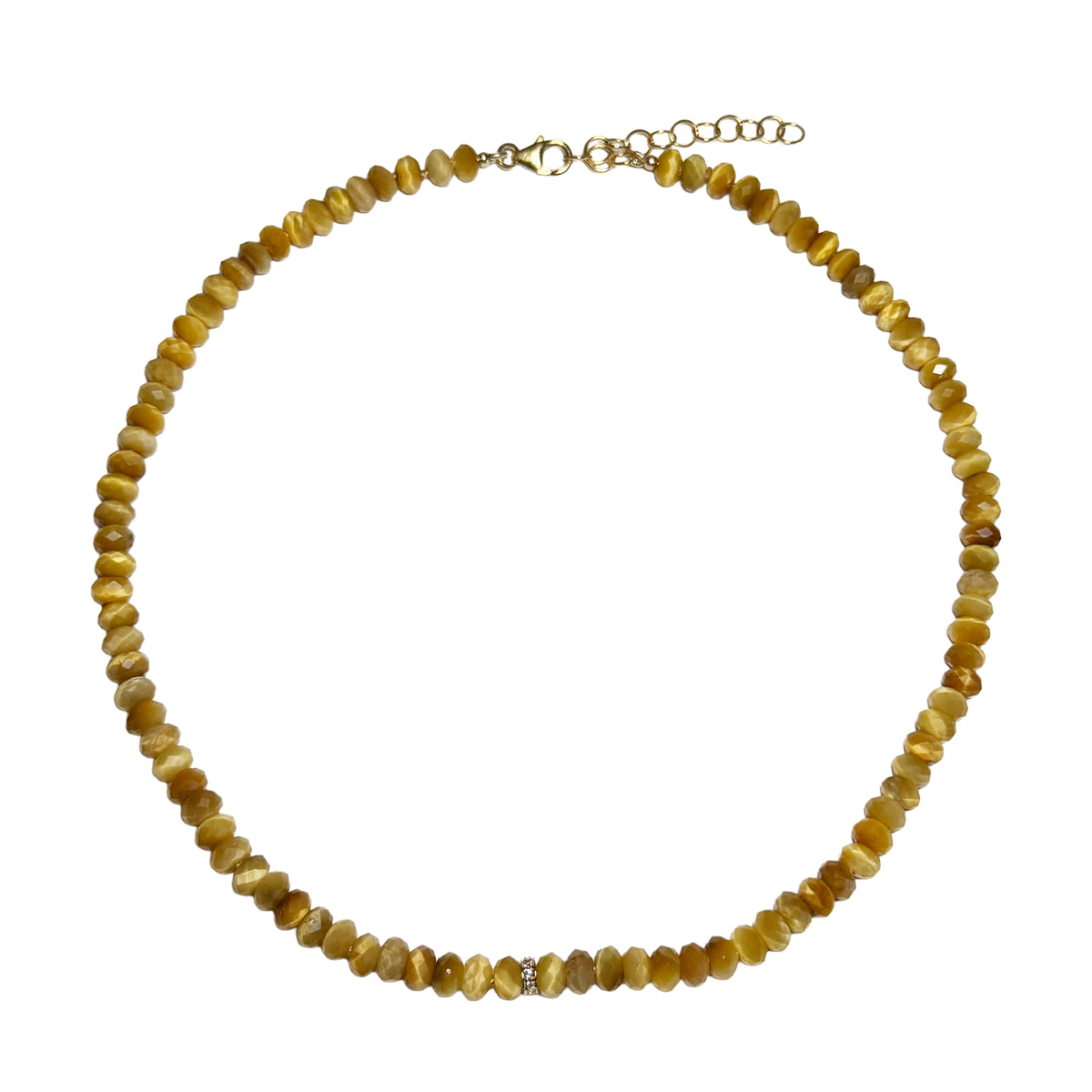 gold tiger's eye & pave rondelle
