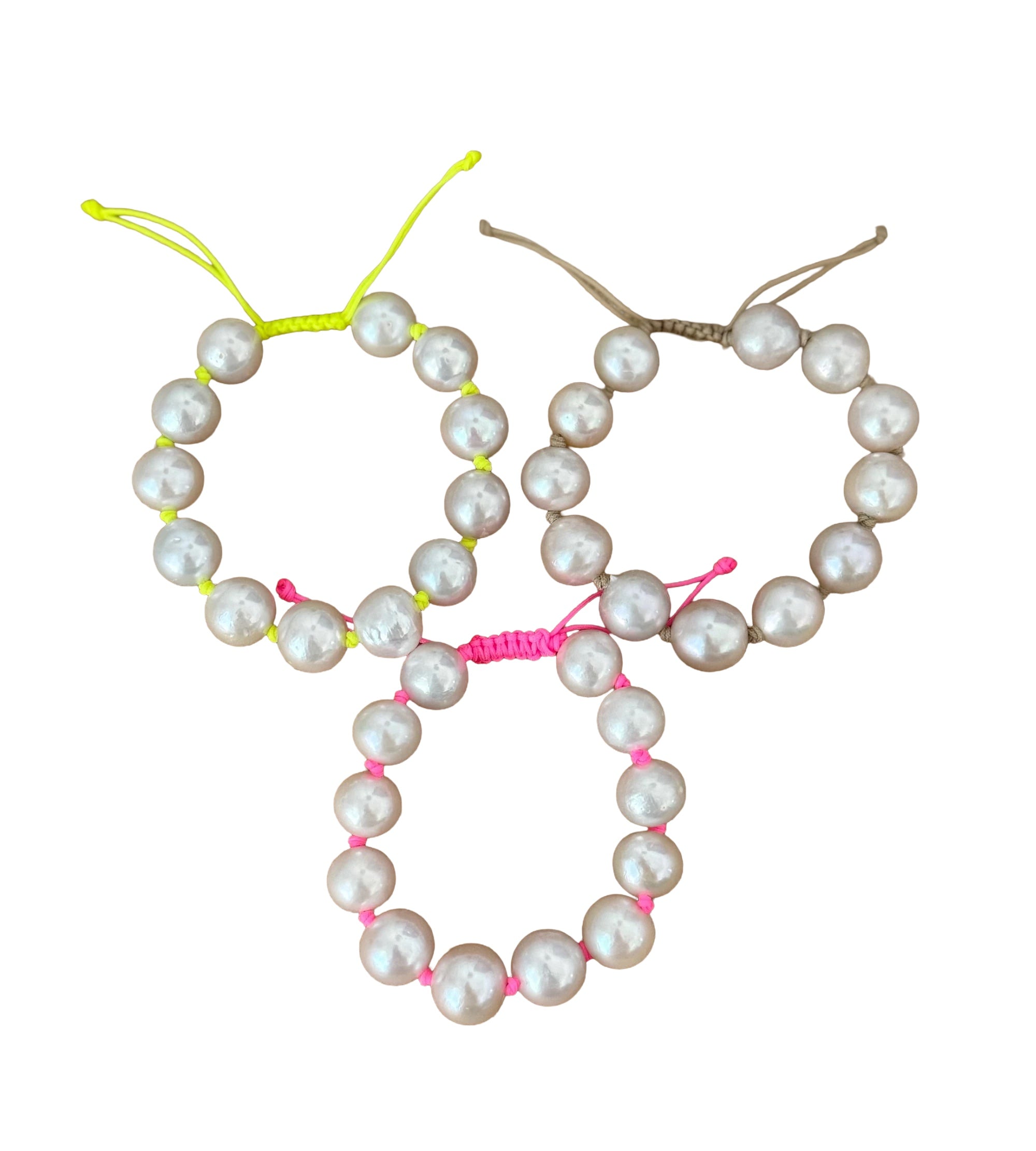 knotted nylon edison pearl bracelet