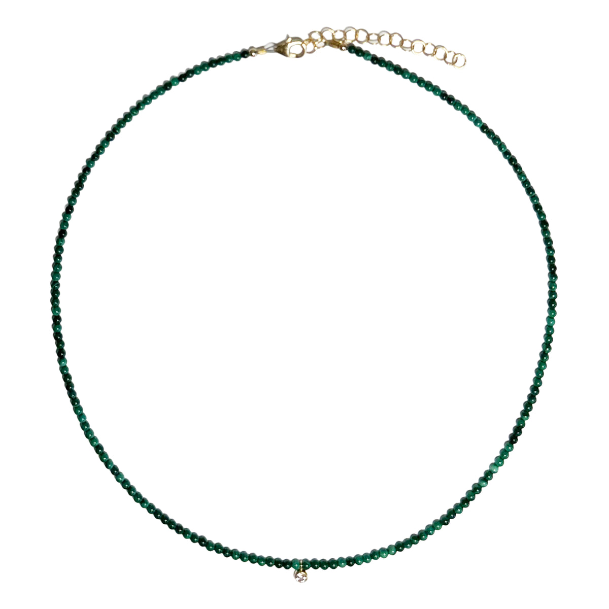 malachite & bezel cz drop