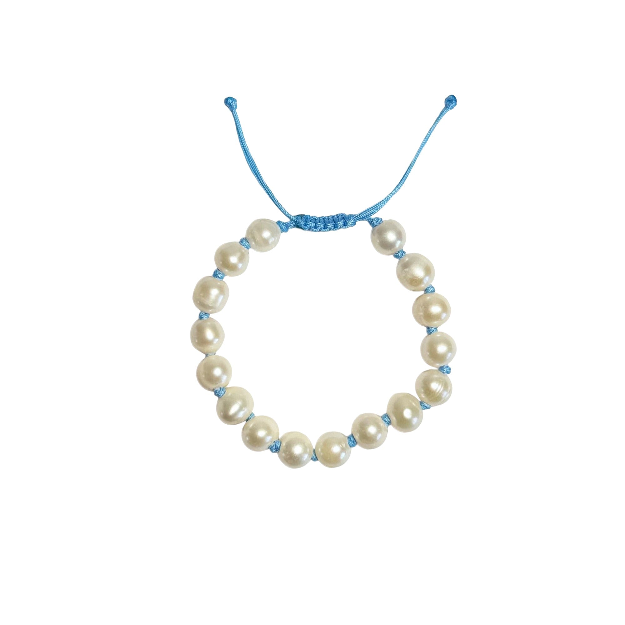 knotted nylon pearl bracelet - small