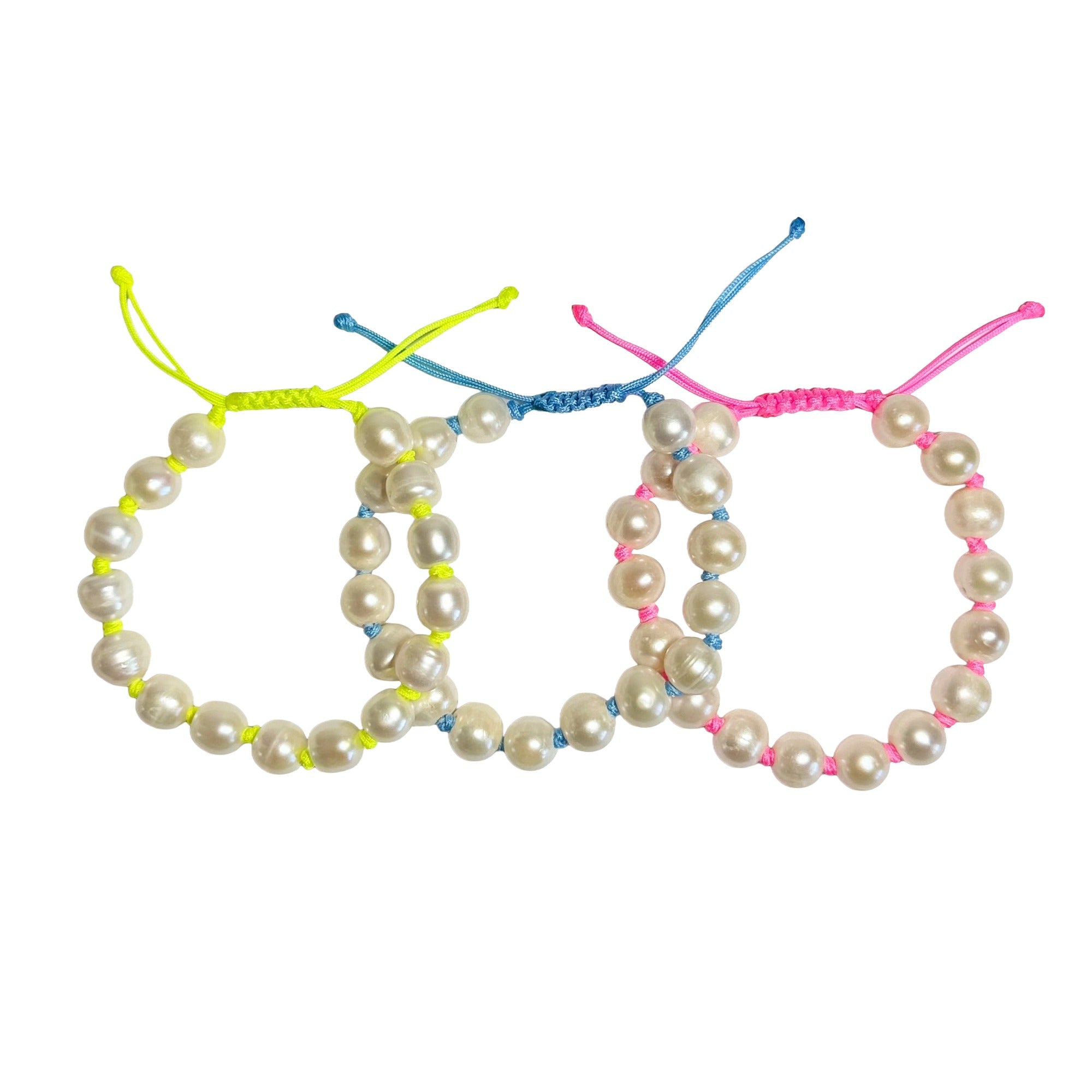knotted nylon pearl bracelet - small