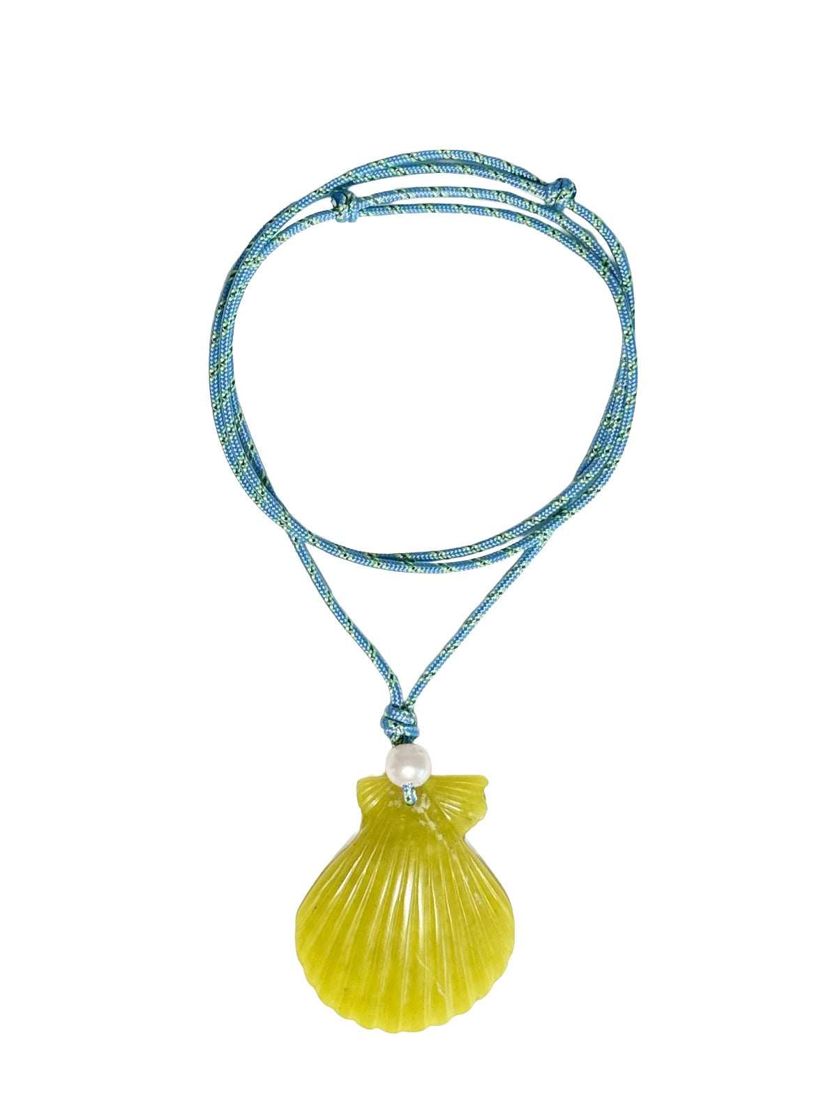 carved seashell & cord necklace