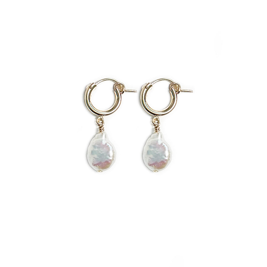 pearl teardrop hoops