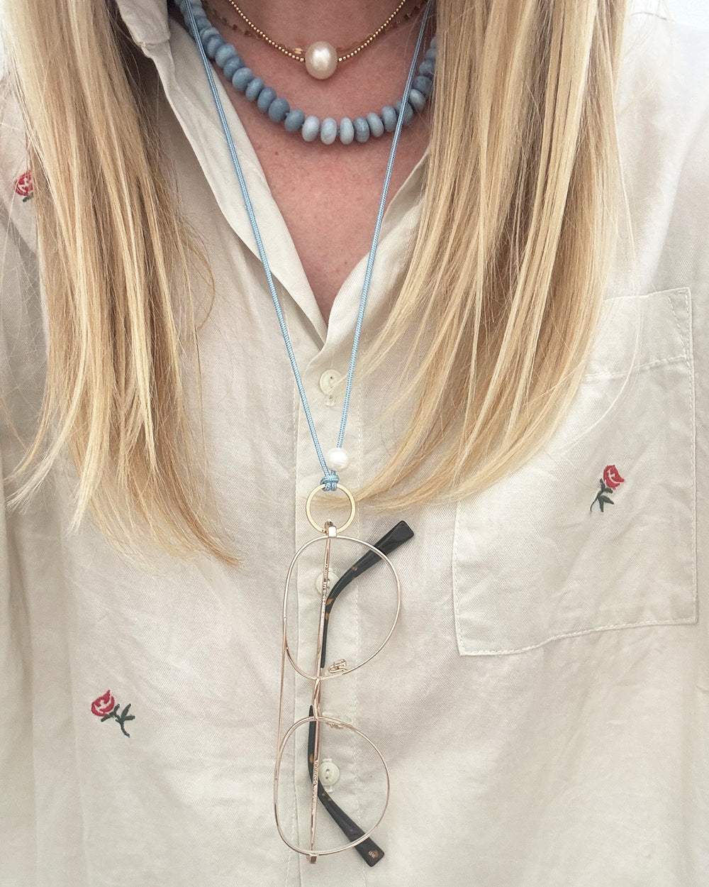 pearl loop glasses cord necklace