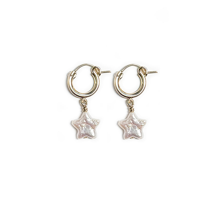 pearl star hoops