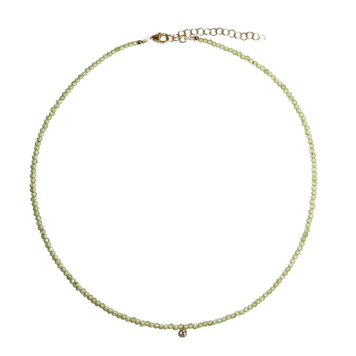 peridot & bezel cz drop