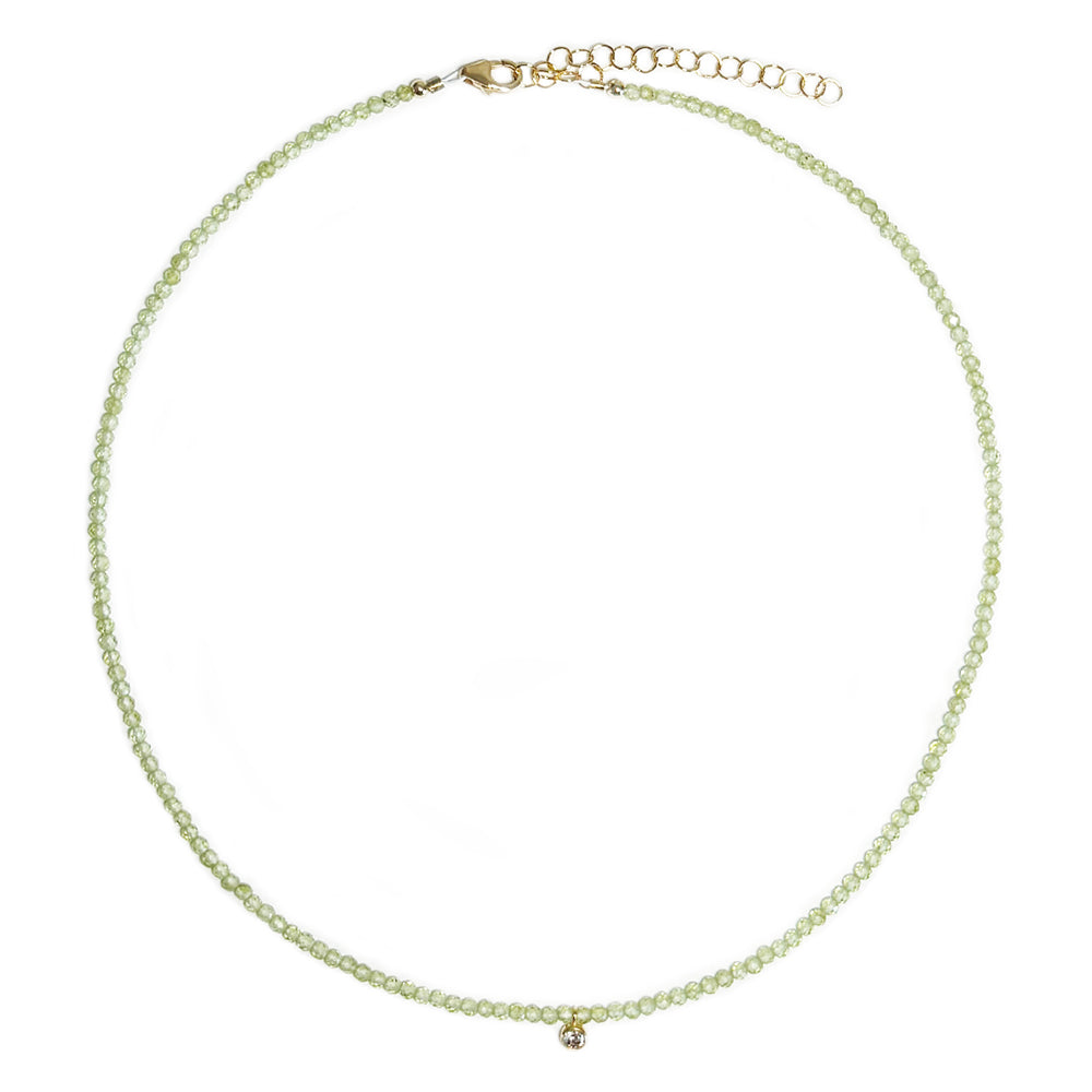 peridot & bezel cz drop
