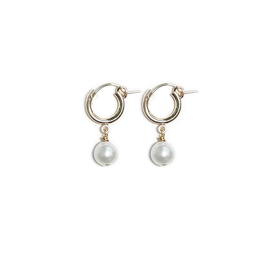 pearl drop hoops