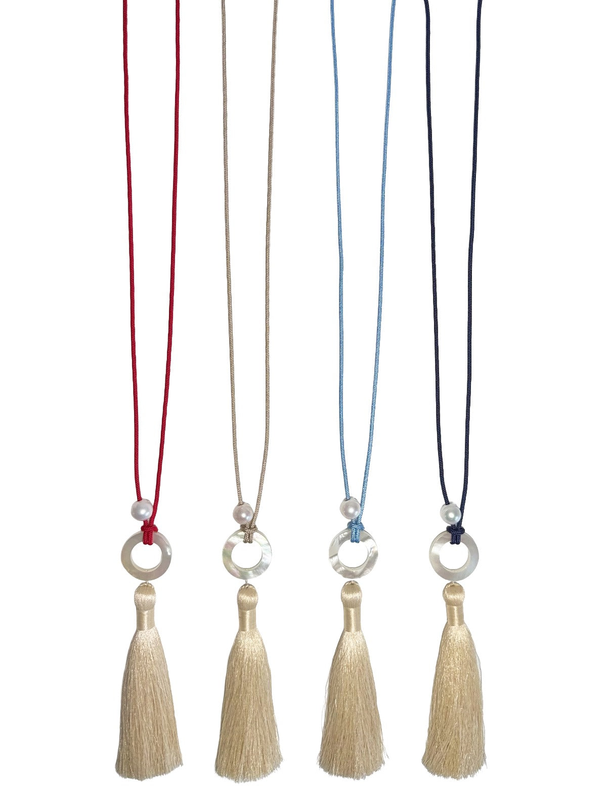 mother-of-pearl ring & silky tassel