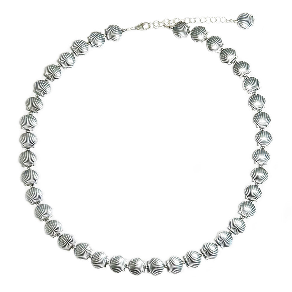 silver seashells necklace