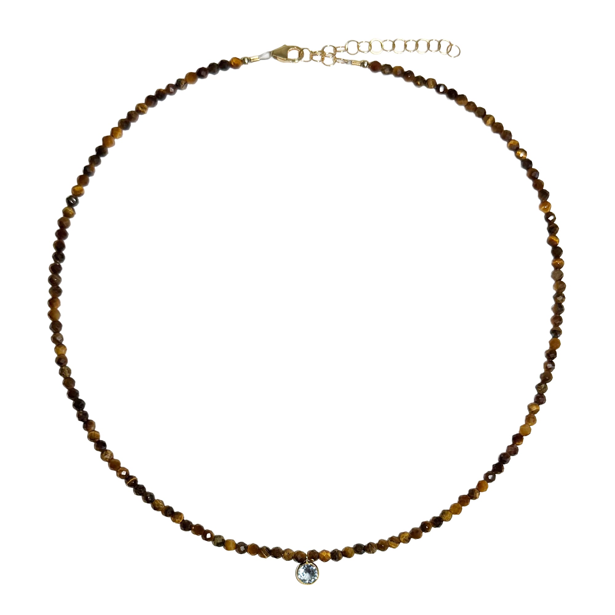 tiger's eye & bezel aqua