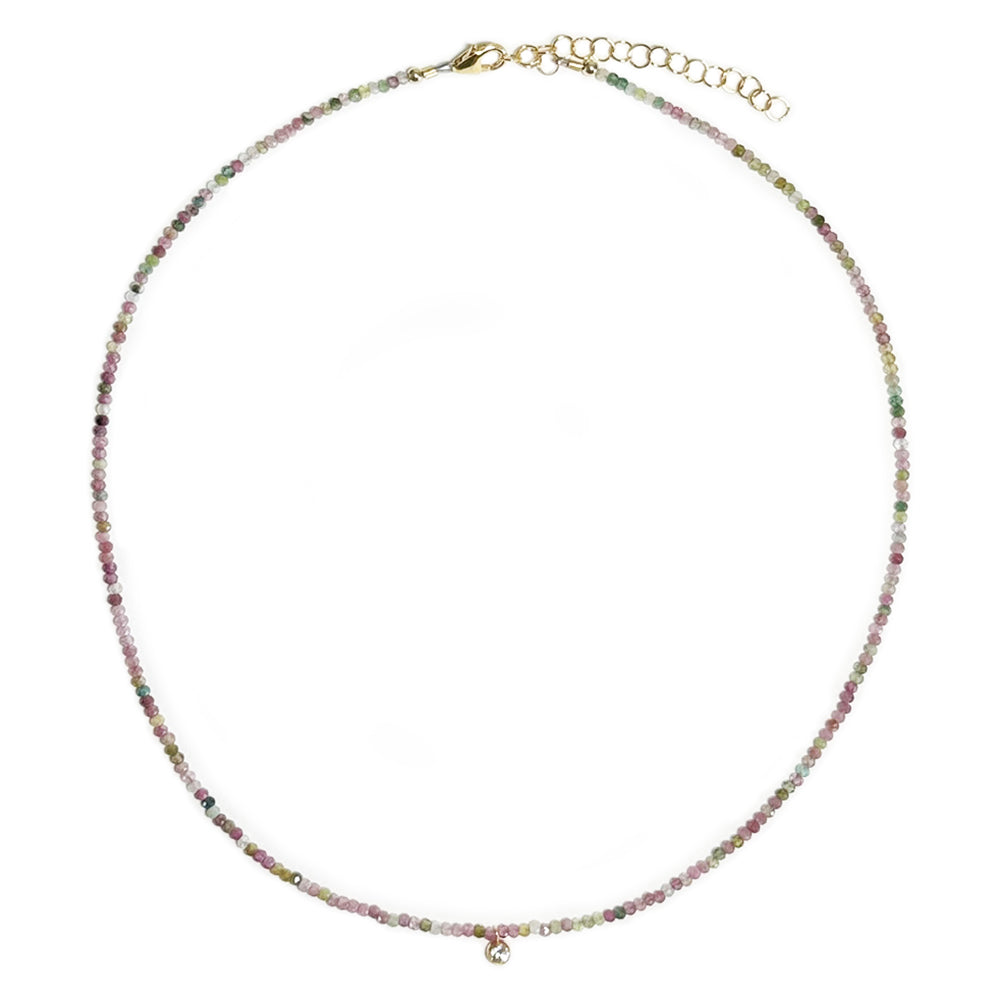 tourmaline & bezel cz drop