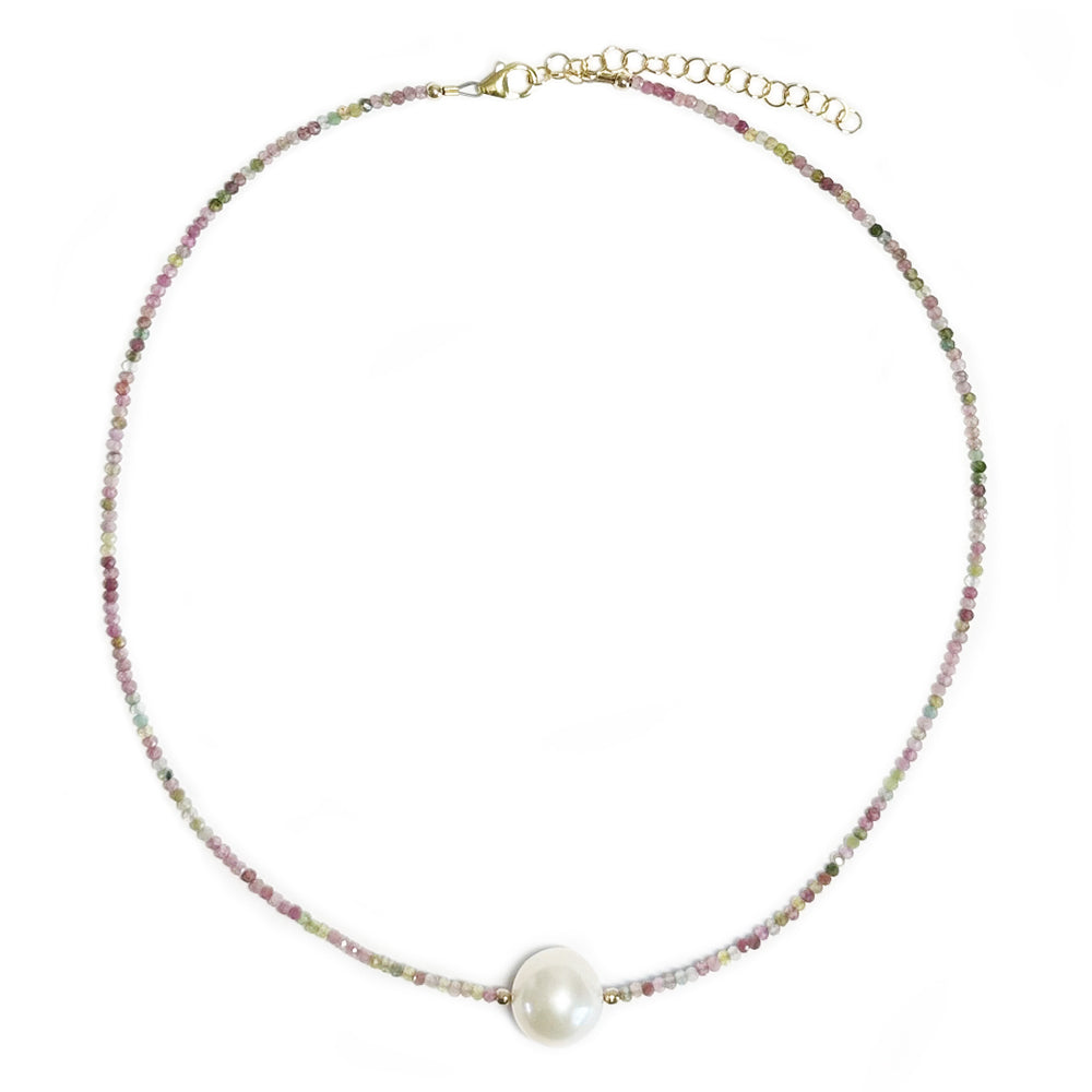 tourmaline & white pearl
