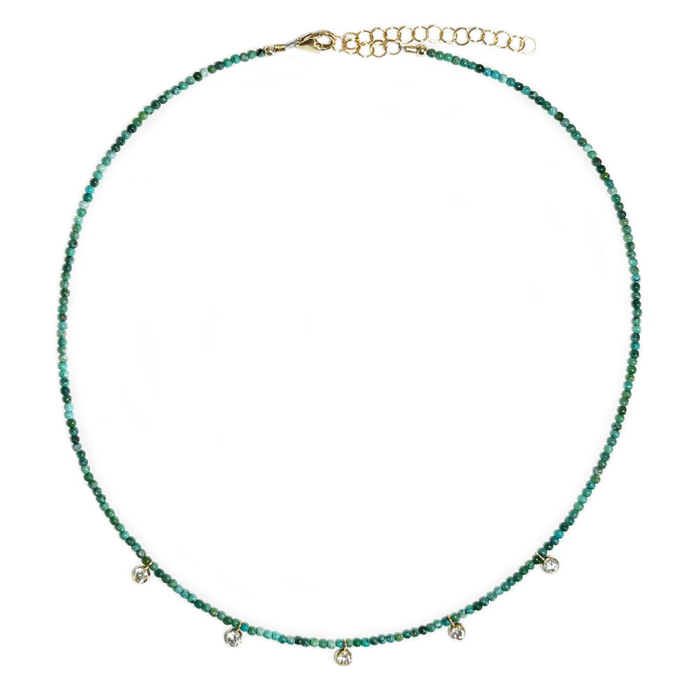 turquoise & bezel cz drops