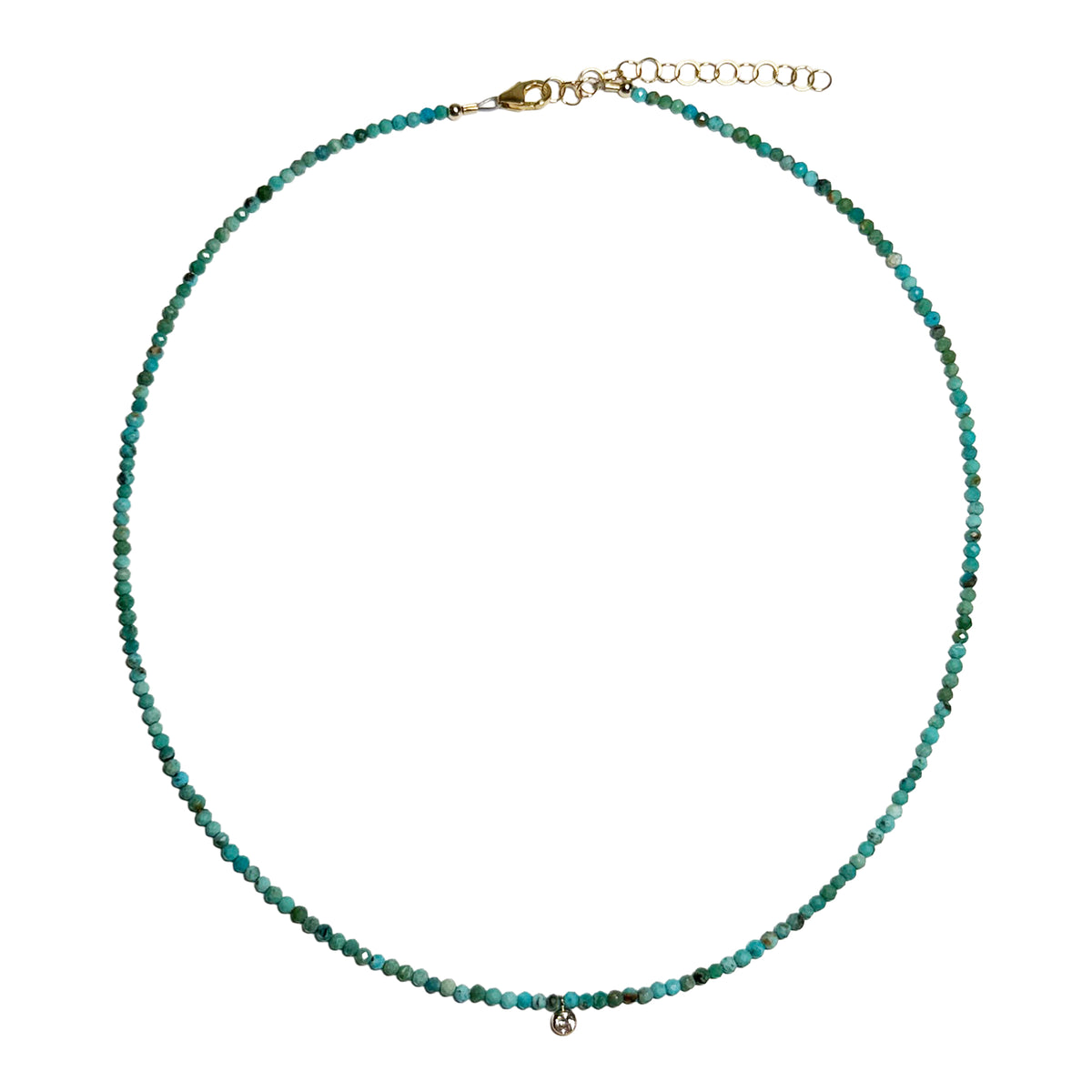 turquoise & bezel cz drop
