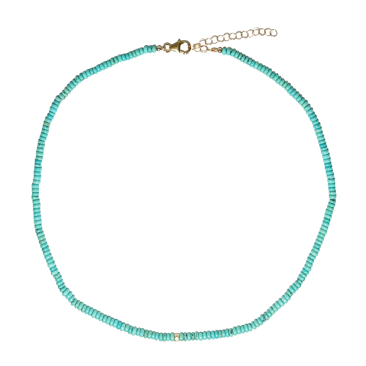turquoise & pave rondelle