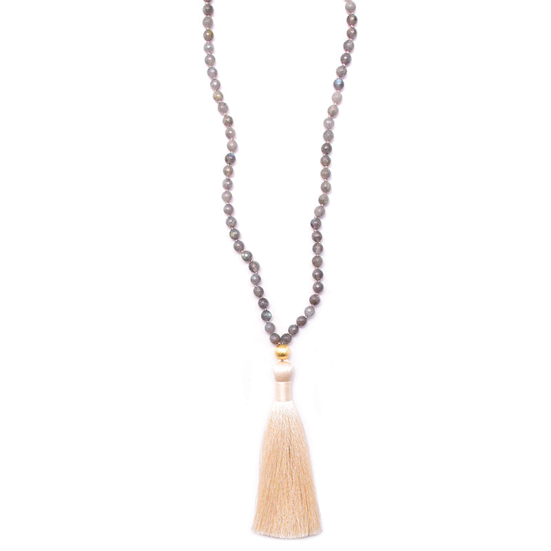labradorite & silky tassel
