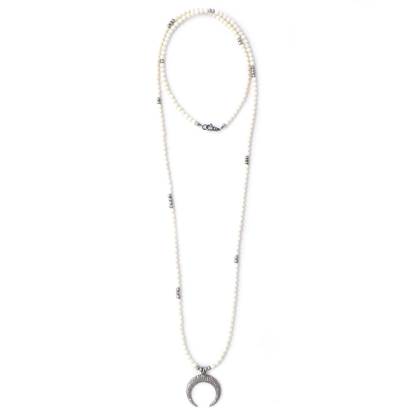 coral & diamond double moon