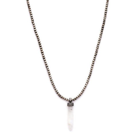 pyrite & diamond moonstone spike