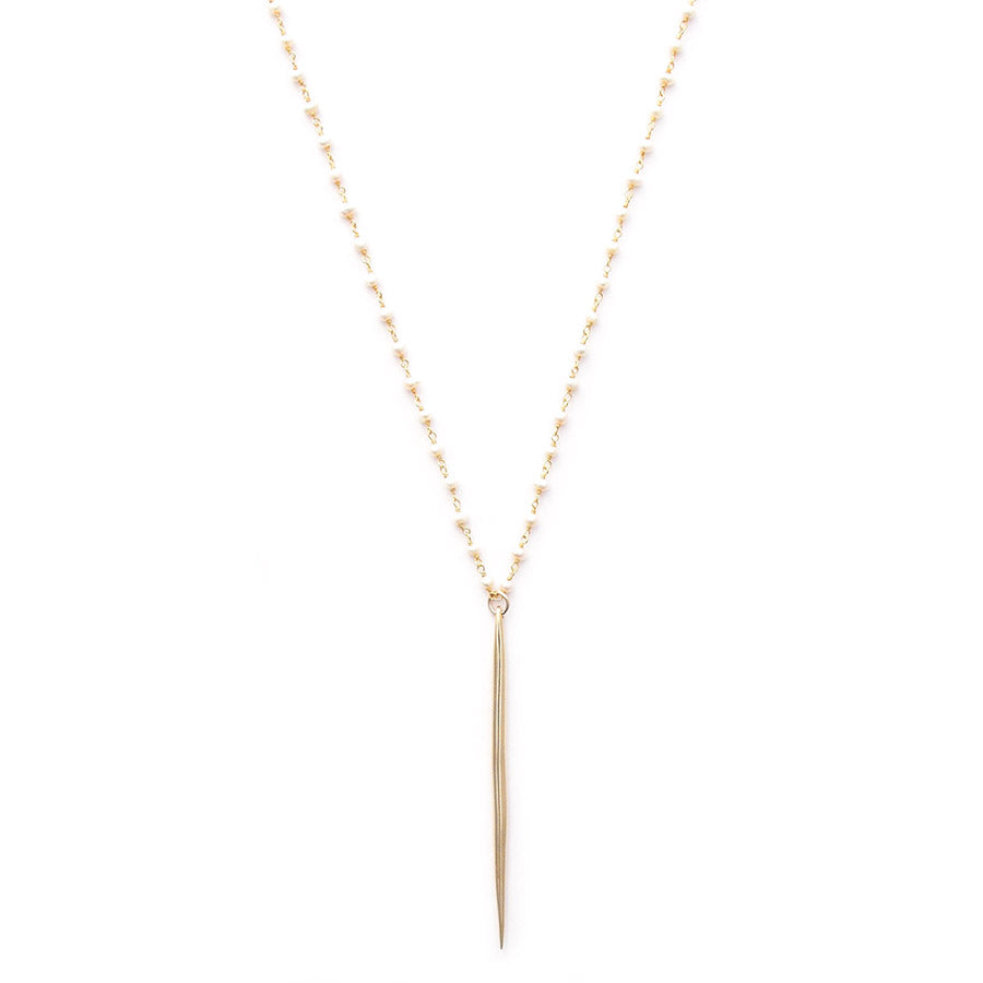 wire-wrapped pearl & gold spike