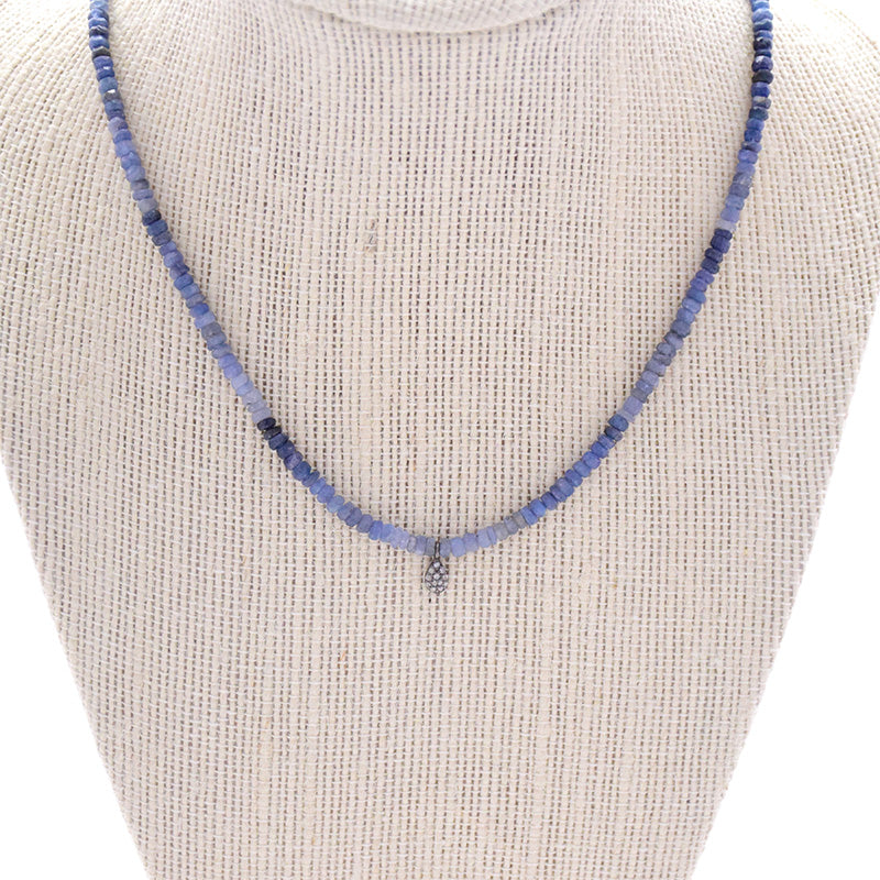 ombre sapphire & mini diamond teardrop