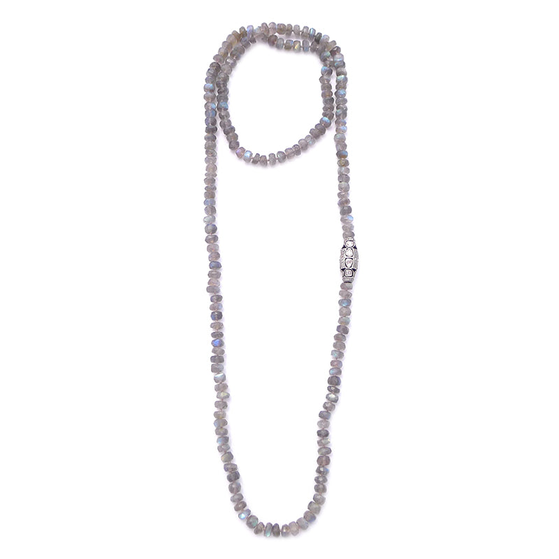 labradorite & rose cut diamond bead