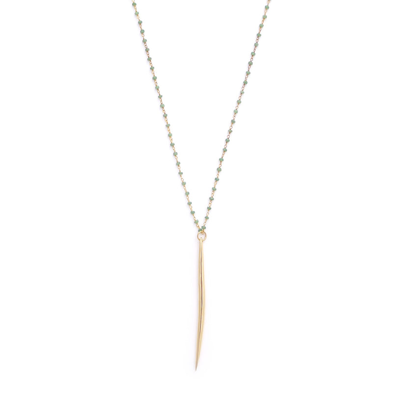 wire-wrapped green garnet