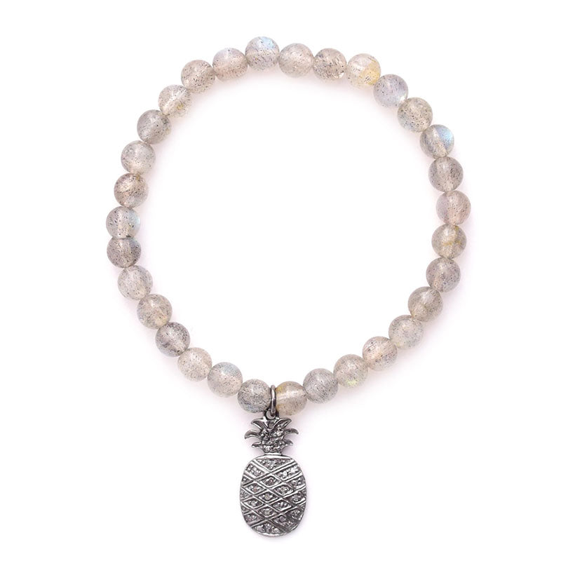 labradorite diamond charm bracelets