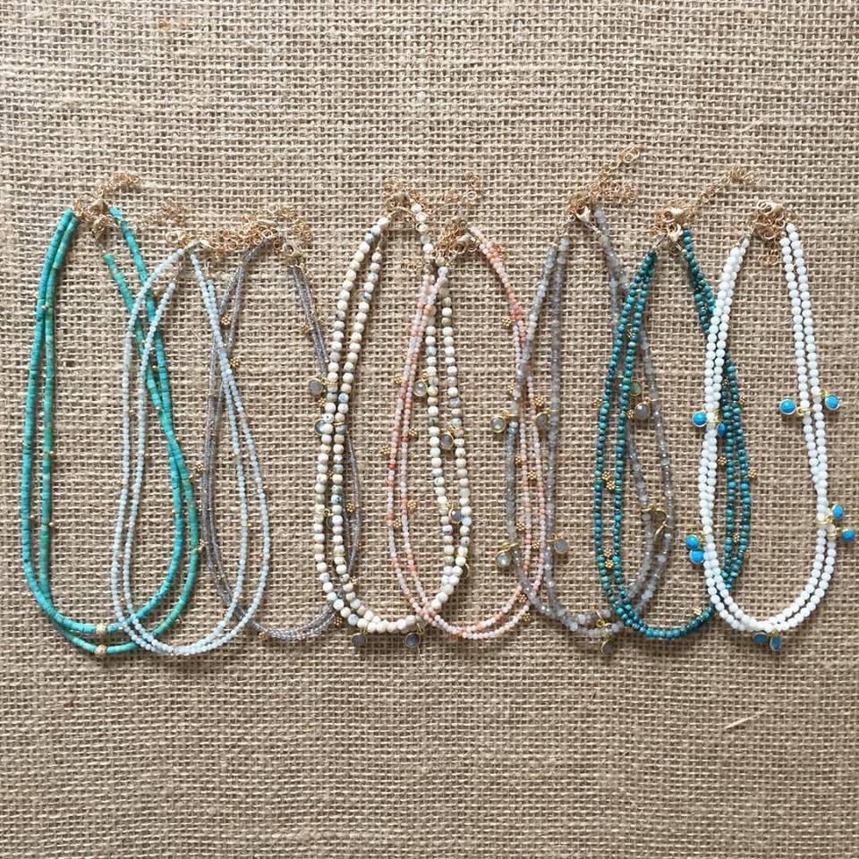 aquamarine & gold drops