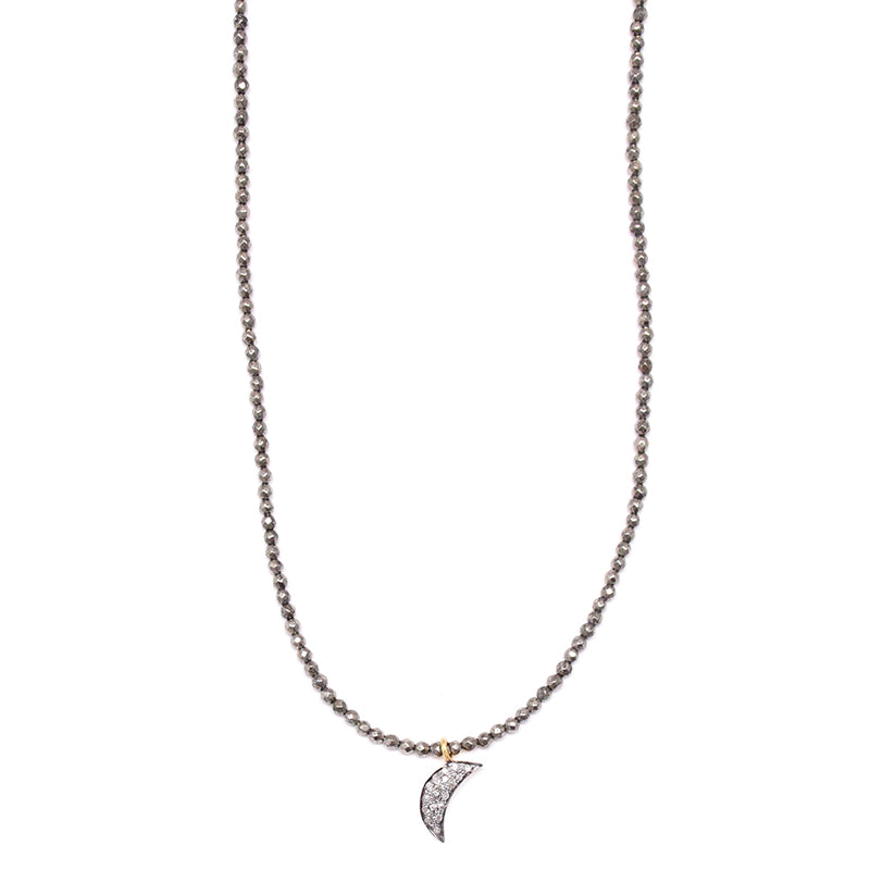 pyrite & mini diamond moon