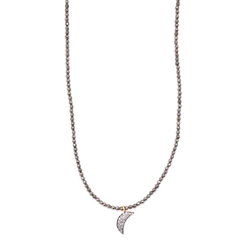 pyrite & mini diamond moon