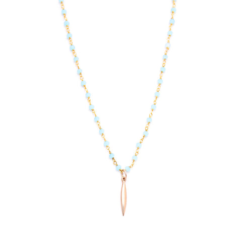 wire-wrap Chalcedony & spike charm