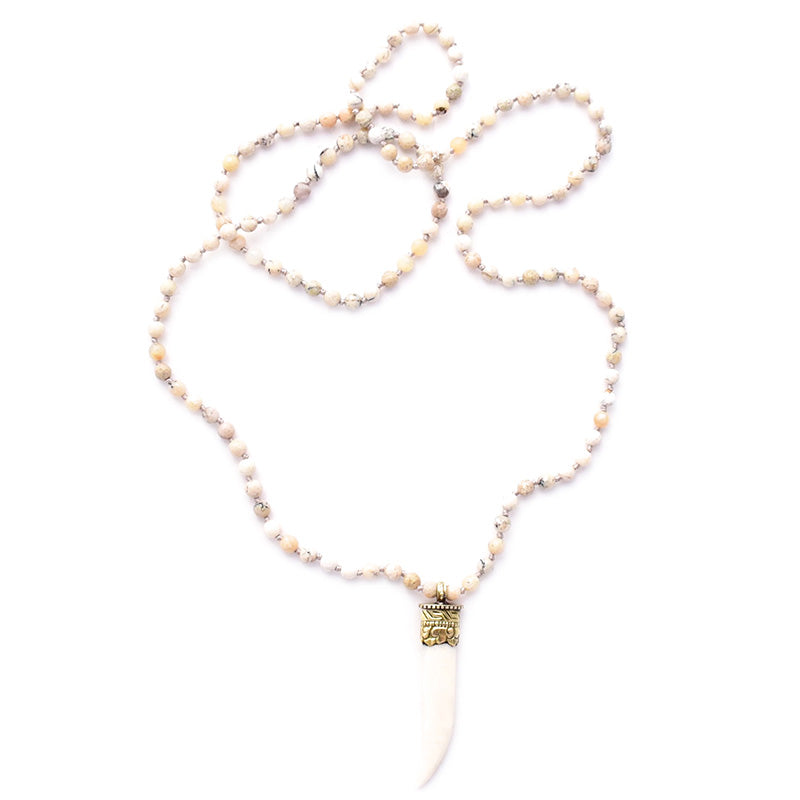 knotted african opal & bone tusk