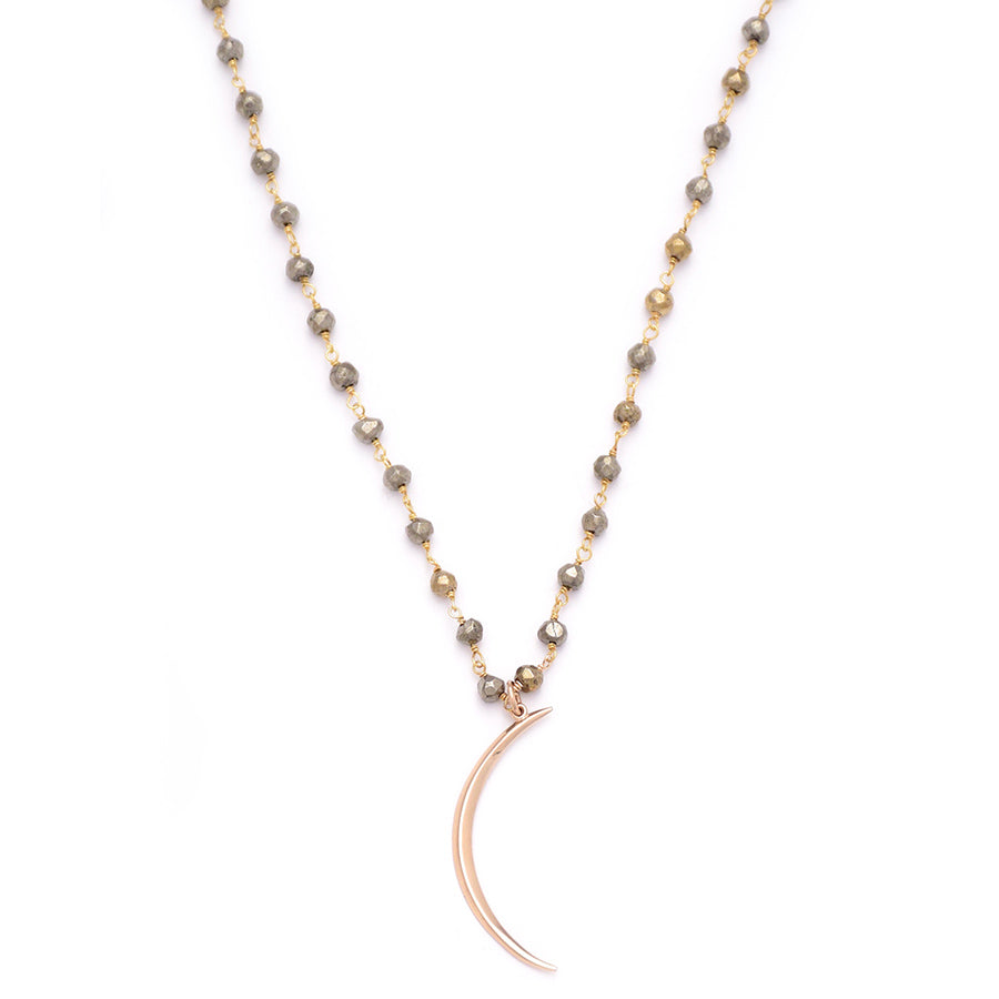 wire-wrap Pyrite & large crescent moon